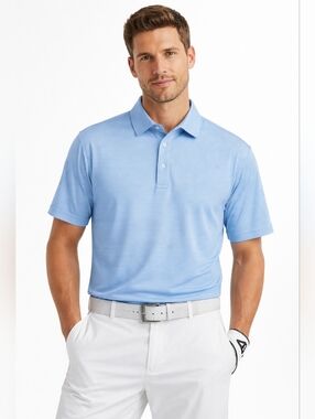 FootJoy Striped Golf Polo Shirt Blue Size Medium Performance Stretch